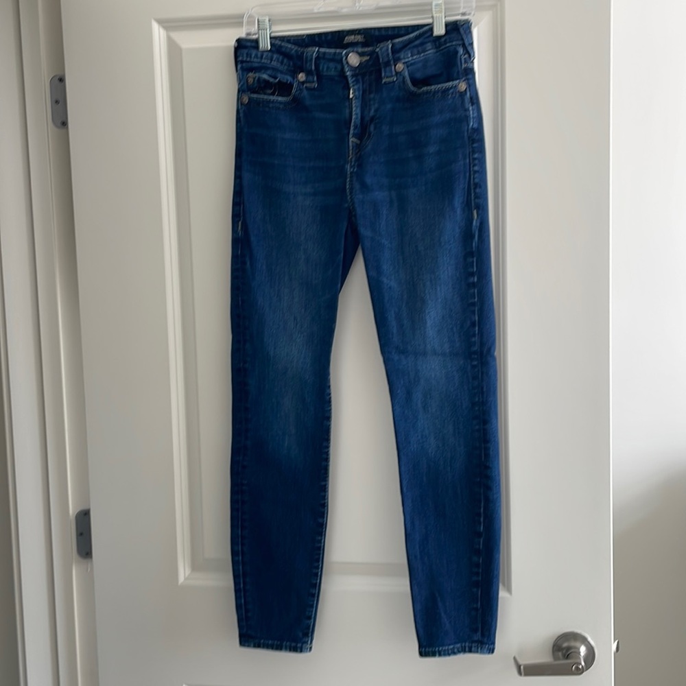 True Religion Jennie Curvy Mid Rise Super Skinny. Size 28.